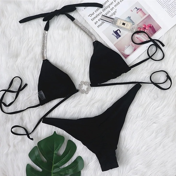 Black Rhinestone Bikini - Picture 2 of 6
